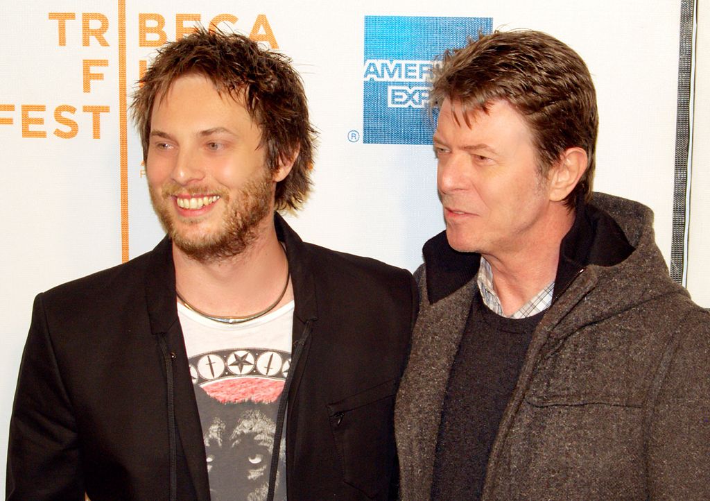 Dunan Jones and David Bowie at the premiere of Moon c: David Shankbone