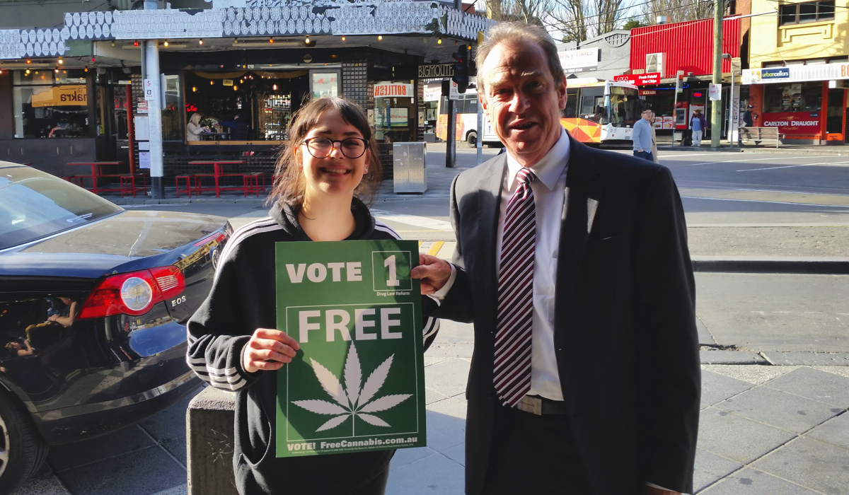 Greg with a supporter in St. Kilda