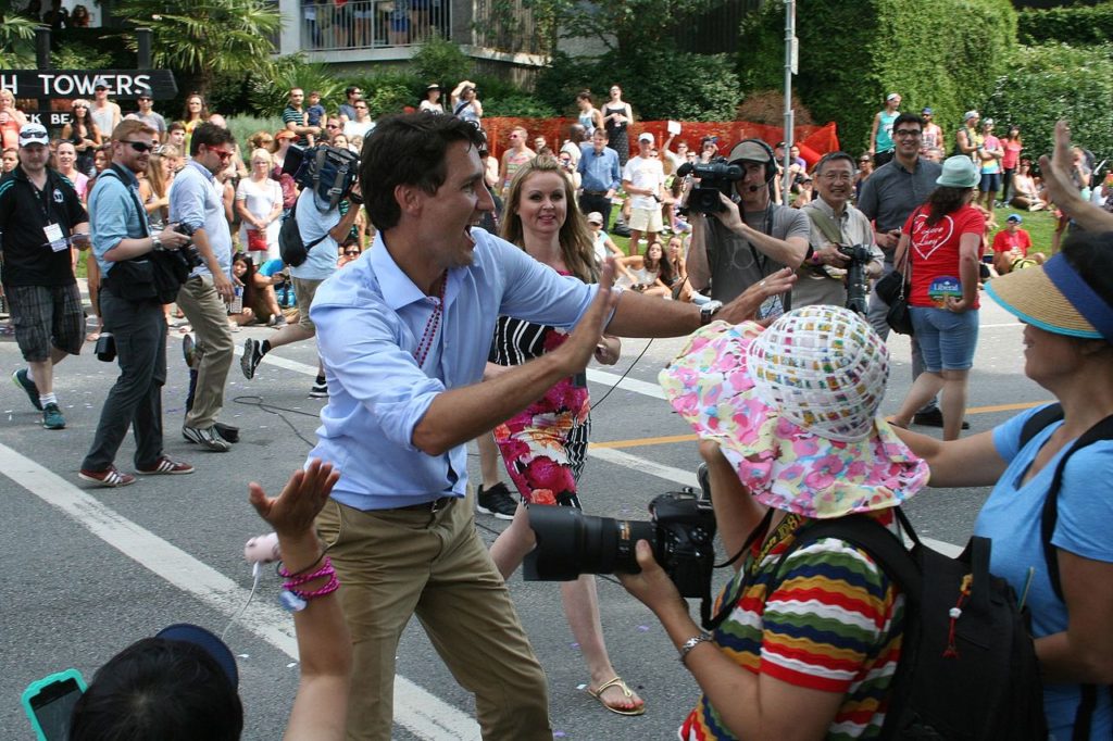 Trudeau marching in the Vancouver Pride Festival wikimedia