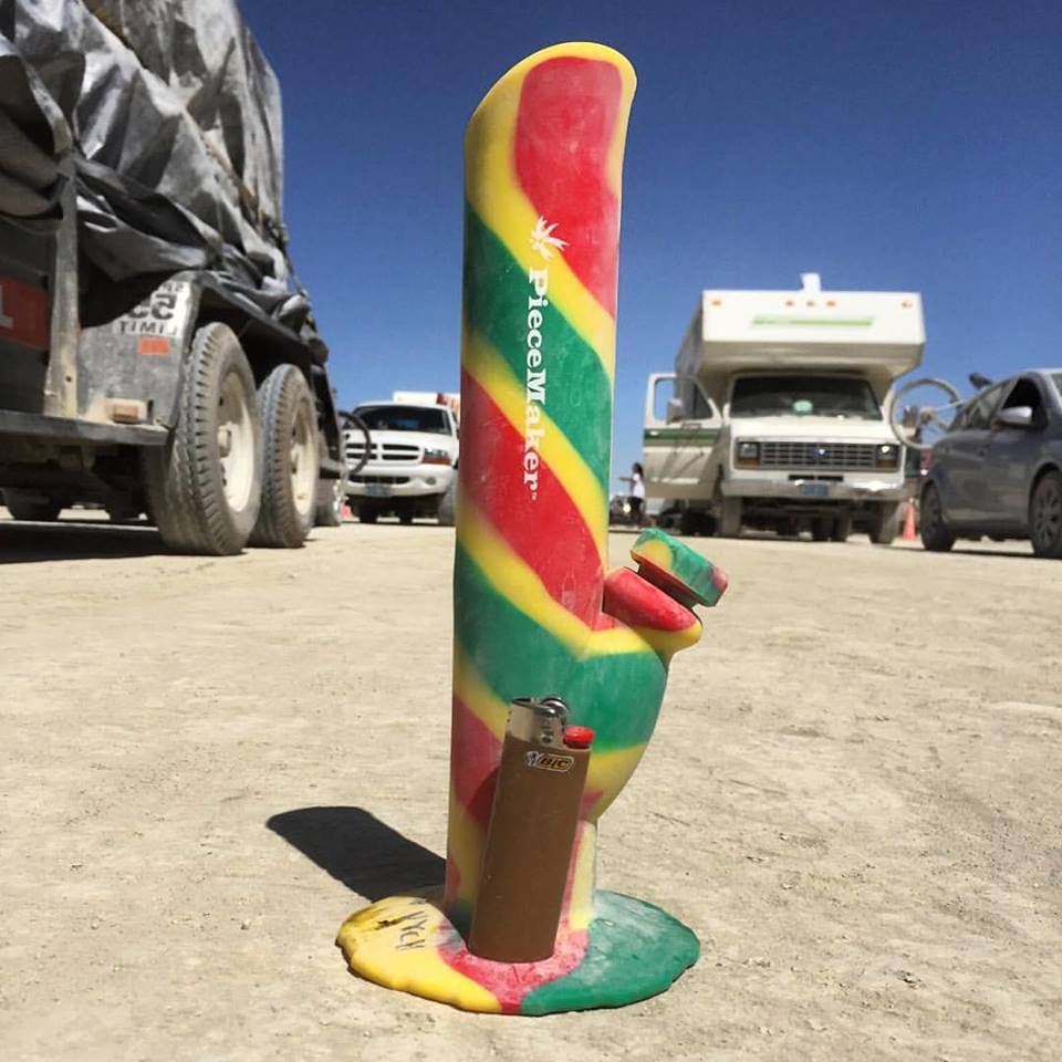 A silicone bong surviving Burning Man @a.sassy.nation